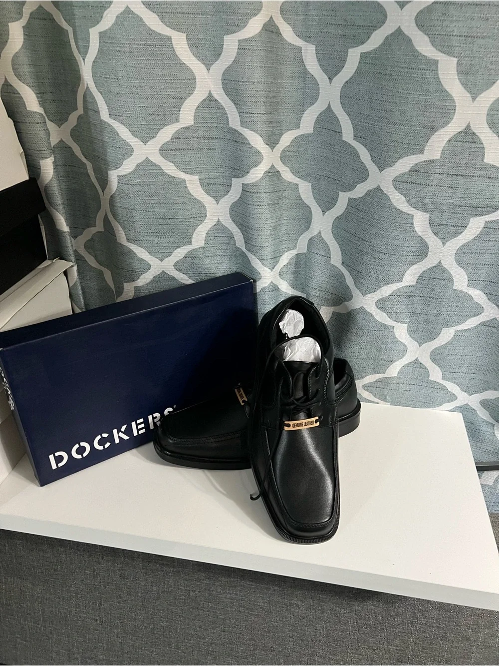 Dockers Men's leather Black Lace-Up Oxford Derbys